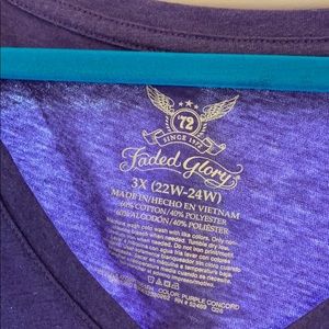 Faded Glory Purple Vneck Tshirt 3X